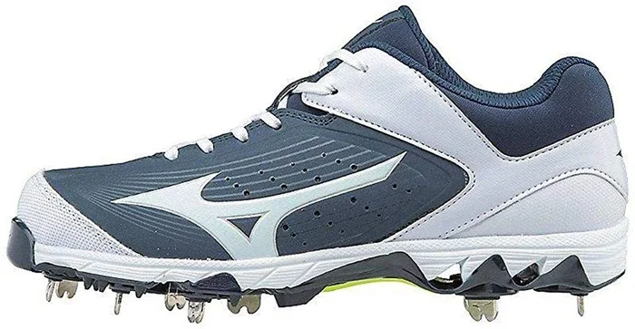 New Mizuno Wmn’s 7.5 9-Spike Swift 5 Molded Baseball Cleat Shoe Navy/White