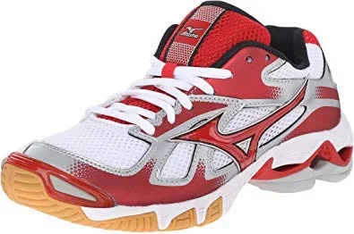 New Mizuno Women’s 6.5 Wave Bolt 5 Volleyball-Shoes Red/White/Silver