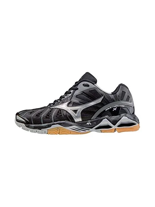 New Mizuno Women’s 6.5 Wave Tornado X Volleyball-Shoes Black/Silver