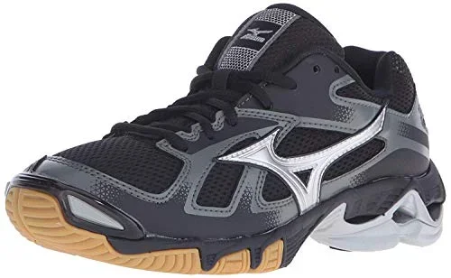 New Mizuno Women’s 6 Wave Bolt 5 Volleyball-Shoes Black/Silver