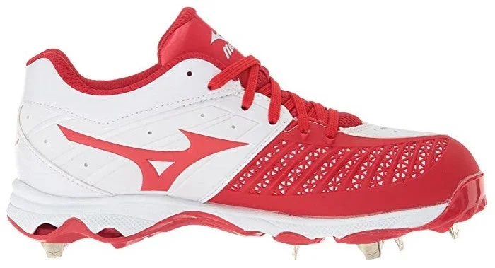 New Mizuno Women’s 9-Spike Advanced Sweep 3 Metal Softball Cleats 11.5 Red/White