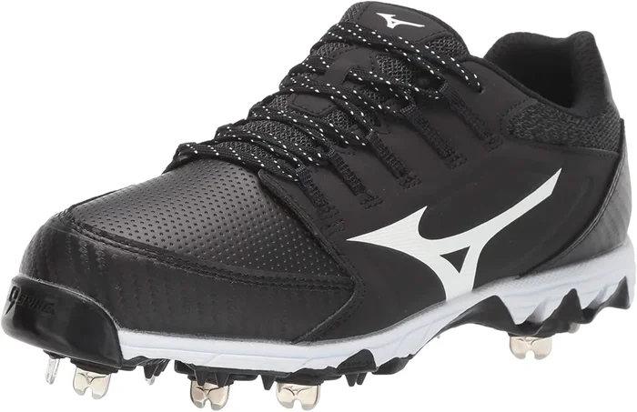 New Mizuno Women’s 9-Spike Swift 6 Low Metal Cleat Softball Black/Wht Sz 9.5