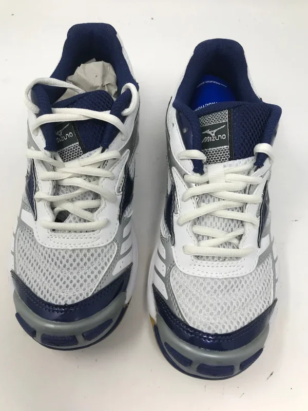 New Mizuno Women’s Wave Bolt Volleyball Shoes White/Navy Womens Size 6
