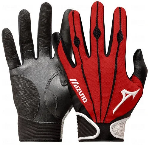 New Mizuno Youth Vintage Pro Batting Gloves Medium Black/Red/White