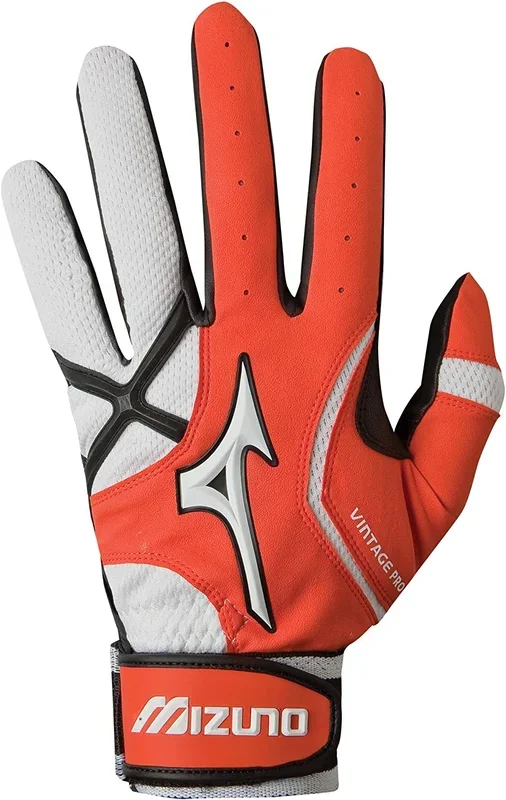 New Mizuno Youth Vintage Pro G3 Batting Glove Medium Orange/White