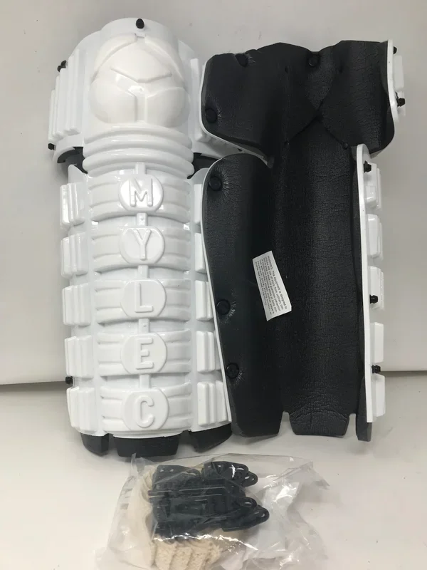 New Mylec Street/Dek Shin Pads Youth 13 Inch White/Black Street/Roller Hockey