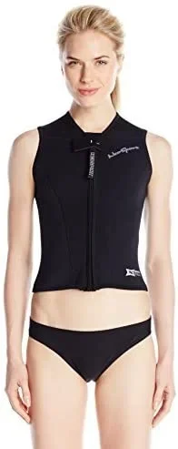 New NeoSport Women’s 2.5-mm XSPAN Vest Size 10 Black/Aquamarine