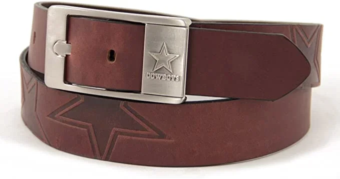 New NFL Dallas Cowboys Brandish Leather Belt – Brown (34)