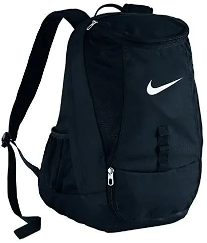 New Nike Club Team Swoosh Backpack With Mesh Side Pockets Size Medium Black