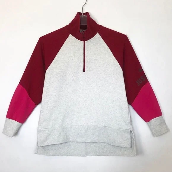 New NIKE Dri-FIT Sweatshirt Workout Activewear X-Small Red/Grey/Pink