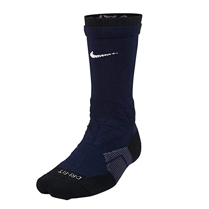 New Nike Elite Vapor Cushioned Football Socks Blue/Black Men 6-8 , Wmn 6-10