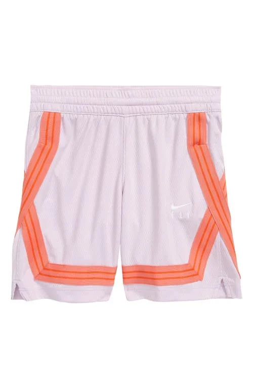 NEW Nike Girls’ Fly Crossover Training Shorts in Violet/Orange Size X-Small