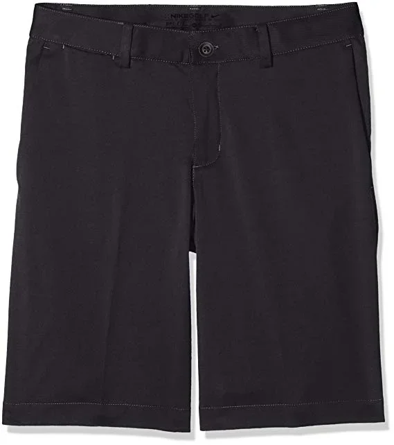 New Nike Golf Flat Front Short Boys Small Black Dri-FIT Technology