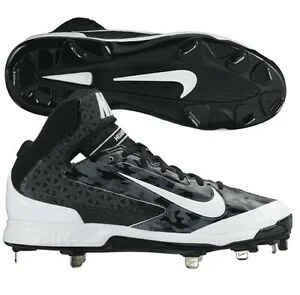 New Nike Huarache Pro Mid Men’s 12 Baseball Metal Cleats Black/White