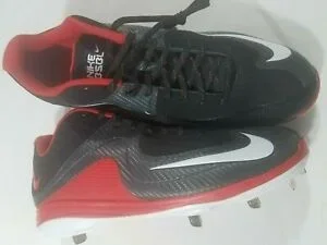 New Nike Men’s Air MVP Pro Metal 2 Baseball Shoes Black/Red/White Size 8