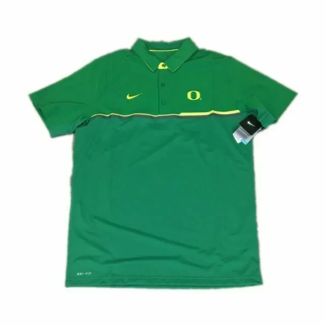 New Nike Men’s Oregon Ducks Grn/Yllw Football Sideline Victory Polo Small