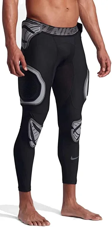 New Nike Men’s Pro Hyperstrong Hardplate 3/4 Football Tights Pants Lrg Blk/Slvr