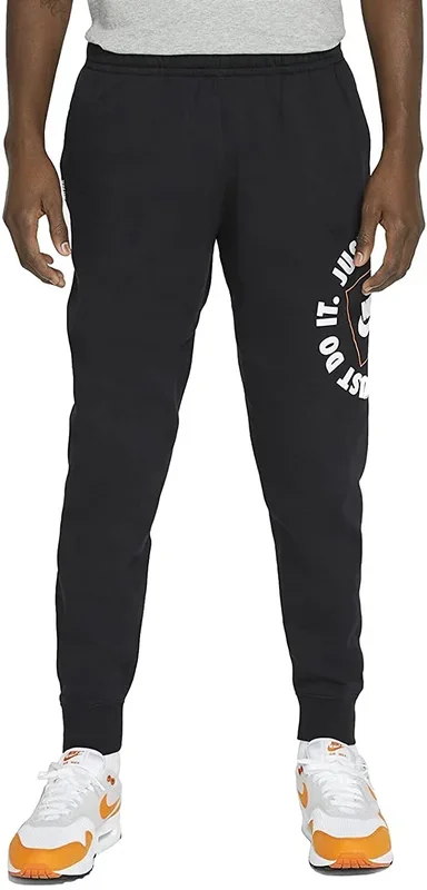 New Nike Men’s Sportswear JDI Fleece Pants Black/White Medium