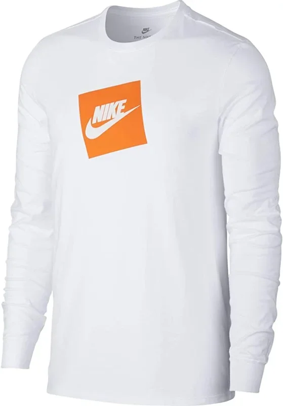 New Nike Mens Futura Box Long Sleeve Crew Neck Tee-Shirt Medium