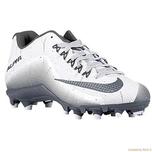 New Nike New Alpha Pro 2 TD Football Cleats Metallic White/Grey Men 10.5