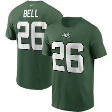 New Nike NFL Team Kids Youth Size Tee Shirt Large NY Jets Levian Bell Green/White