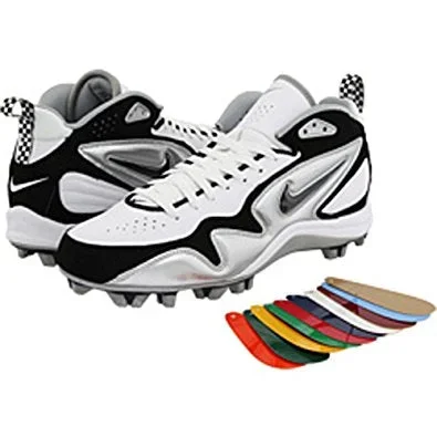 New Nike Speedlax ll 375594 104 Mens 10 Black/White/Siver Molded Football Cleat
