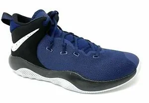 New Nike Zoom Rev II Basketball Shoe Men 10.5/Wmn 12 AO5386 Navy/White