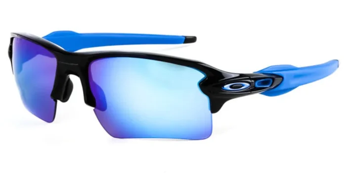 New Oakley Men’s 009188 Flak 2.0 Rectangular Sunglasses Blue/Black Mirrored Lens