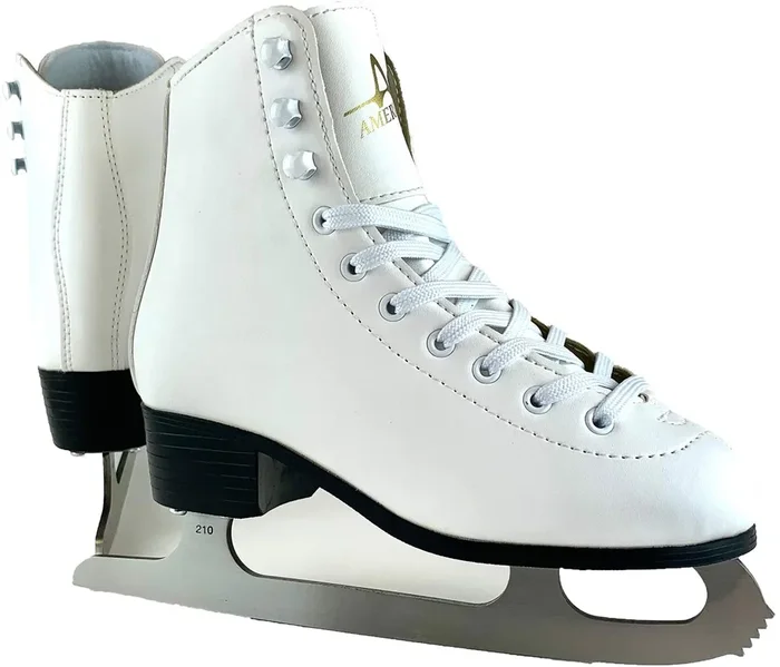 New Other American Athletic Size 3 Shoe Girl’s Leather Lined Figure Skates White