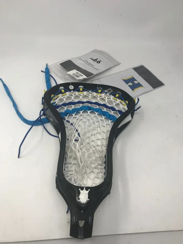 New Other Brine Clutch 3 Strung Lacrosse Head Black with White/Blue Laces