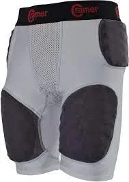 New Other Cramer Thunder 5 Pad Adt Integrated Football Girdle Hard Thigh Pads Gry/Blk XL