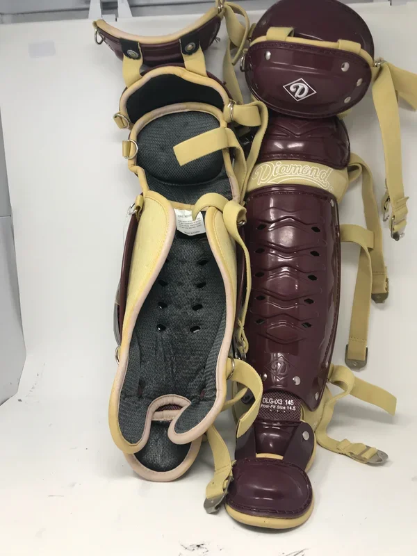 New Other Diamond DCP-iX5 14.5″ Baseball Leg Guards Maroon Vegas Gold Compressed Knee Comfort