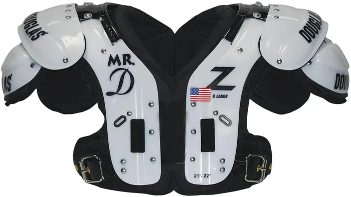 New Other Douglas Adult Standard Pro Mr. DZ Football Shoulder Pad XXXX-L Wht/Blk