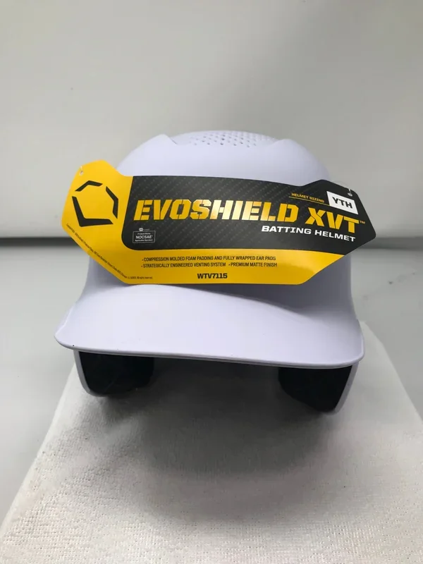 New Other Evoshield Youth XVT White Matte Batting Helmet Molded Foam Padding