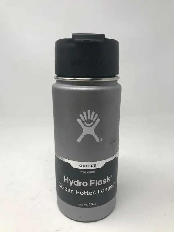 New Other Hydro Flask Graphite 16oz Water Bottle/Coffee Mug, Wide Mouth Flip Cap