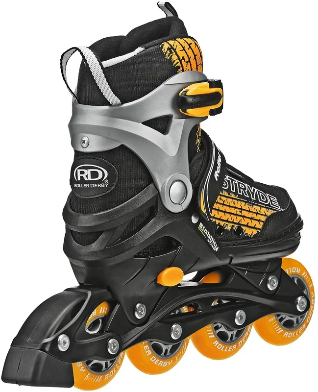 New Other Roller Derby Stryde Boy’s Adjustable Inline Skates Sz 2-5 Black/Orange