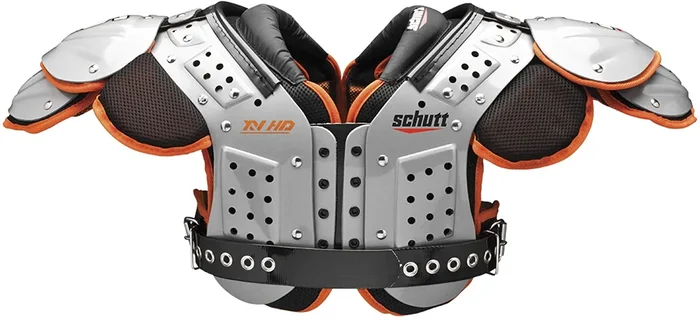New Other Schutt Sports XV HD Varsity Football Shoulder Pad Gray/Black/Orange XL