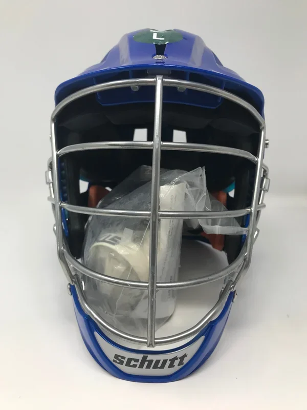 New Other Schutt STX Stallion 600 Lacrosse Helmet Large Royal/Silver w/Chinstrap