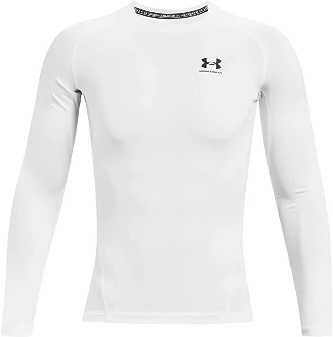 New Other Under Armour Men’s HeatGear Compression Long-Sleeve T-Shirt Large Wht/Blk
