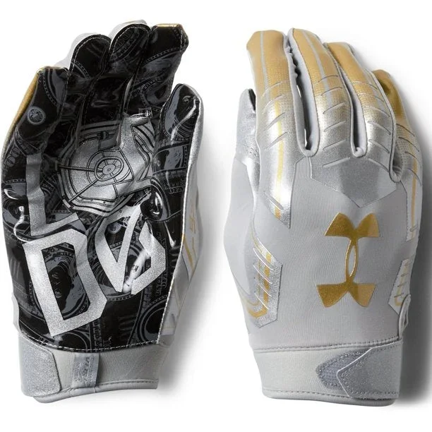 New Other Under Armour Men’s Small F6 LE Football Gloves Gold/White