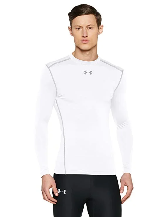 New Other Under Armour Men ColdGear Compression Crew LS Shirt White Adult Large