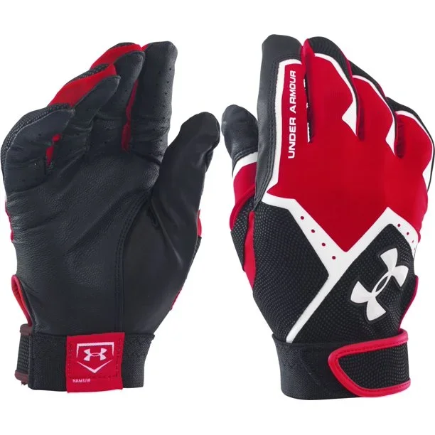 New Other Under Armour Mens Clean-Up VI Batting Gloves Red/Black Size XL