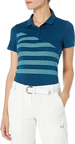 New Puma Women’s XXL Women’s 2019 Step Stripe Polo Blue