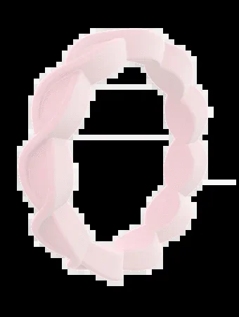 New QALO Scallop Ring Pastel Pink Size 5 Silicone ring Non-Conductive