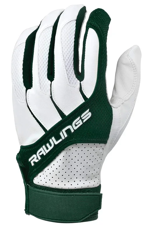 New Rawlings 1150T Baseball Batting Gloves Green/White Medium