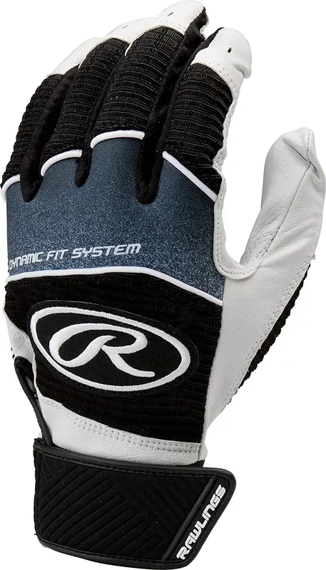 New Rawlings Adult Workhorse Batting Gloves Black/Grey Small