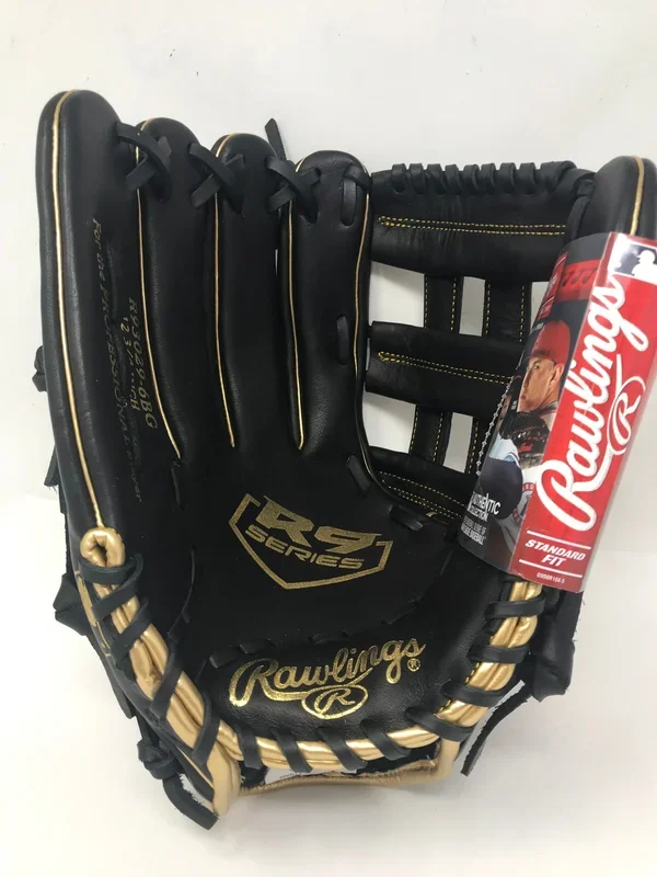 New Rawlings R9 12.75″ Baseball Glove LHT Black/Gold Infield