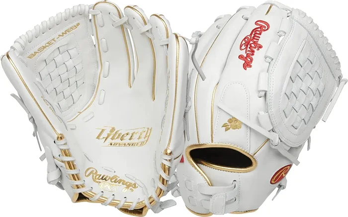 New Rawlings RLA125KRG 12.5″ Liberty Advanced RHT Fastpitch Softball Glove Gray/Gold