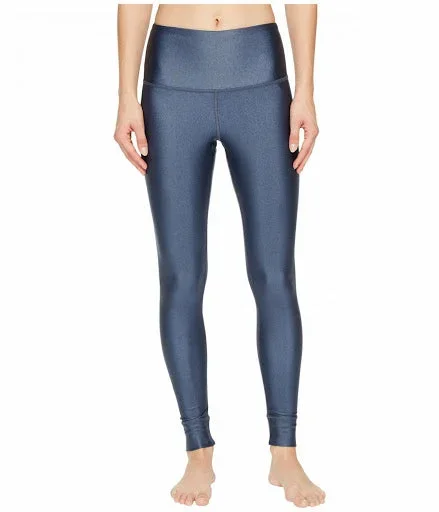 New Reebok Women’s XL Metallic High-Rise Leggings w Elastic Waistband Blue