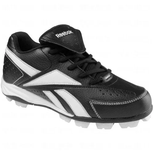 New Reebok Youth 11.5 Prospect Low Mrt Molded Cleats Black/White